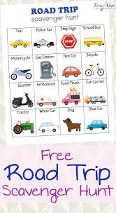 This is a fun variation of the travel scavenger hunt game and a great way for young children to learn new words while traveling. Free Road Trip Scavenger Hunt Printable Screen Free Road Trip