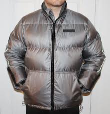 Vintage Dkny Tech Usa Silver 3m Black Bubble Jacket Size Xs Roots