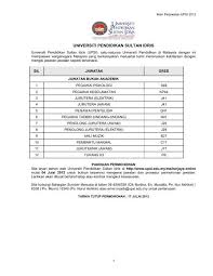 3 tahun (6 semester) meliputi subjek seperti berikut: Universiti Pendidikan Sultan Idris Portal Rasmi Bahagian Sumber