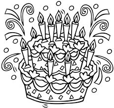 Comment dessiner un gateau danniversaire kawaii tuto. Coloriage Gateau D Anniversaire En Noir Et Blanc