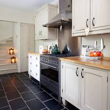 white kitchen, slate floor modern