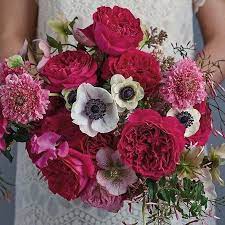 A Lovely Bouquet With David Austin Wedding Roses Kate Combined With Pink Scabiosa Anemone Pand Wholesale Flowers Online Wedding Flowers Garden Rose Bouquet
