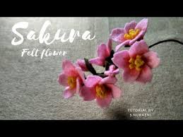 Tutorial Bunga Sakura Dari Kain Flanel Cherry Blossom Felt Flowers Youtube Felt Flowers Diy Felt Flower Tutorial Felt Flowers