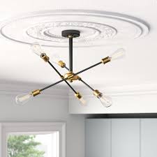 Shop lighting with confidence & price match guarantee. Ceiling Lights Chandeliers 6 Light Black Brass Sputnik Chandelier Industrial Vintage Pendant Light Fitting Home Furniture Diy