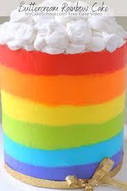 Rainbow Cake In Buttercream Video Rainbow Cake Tutorial Rainbow Cake Cake