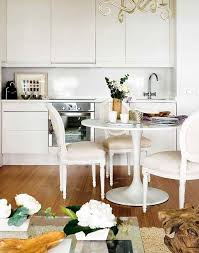 Tulip Table Louis Chairs Small Modern White Kitchen Stainless Steel Oven Chandelier In The Kitc Small Dining Round Dining Table Modern Kitchen Inspirations