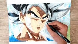 Use a long curved line, and note the bulges of the cheeks and chin. Goku Ultra Instinct Drawing Tutorial Novocom Top