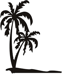 Beach Silhouette Pictures Black And White Palm Trees On The Beach Sand Wall Art Decals Wall Stickers Metal Tree Wall Art Silhouette Art Silhouette Stencil