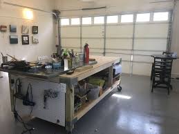 My Work Table Fully Loaded With Encaustic Art Supplies In My Garage Art Studio Learn How I Transformed A Dingy Garage Art Studio Garage Art Art Studio At Home