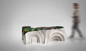 La Falaise Bench Side Table Sculpture Sculpture Side Table Roman Columns