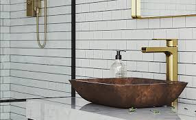 Town square s 24 rectangular fireclay drop in bathroom sink with overflow and 3 faucet holes at 8 centers. Amazon Com Vigo Vg07089 18 125 L 13 0 W 4 125 H Russet Handmade Countertop Glass Rectangular Vessel Bathroom Sink In Red And Brown Fusion Finish Home Improvement