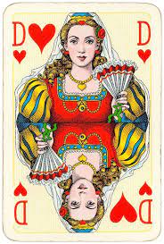 Queen Of Hearts Bridge Export Classic Playing Cards By Handa Queen Of Hearts Card Hearts Card Game Hearts Playing Cards