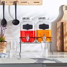 Crysta Twin Glass Beverage Dispenser
