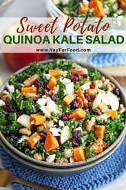 Sweet Potato Quinoa Kale Salad Recipe Vegetarian Salad Recipes Quinoa Kale Salad Recipes Healthy Salad Recipes