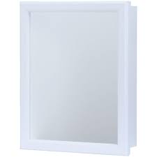 To create the appearance of a continuous wall mirror, our it's the consummate solution to design simplicity. Glacier Bay 15 1 4 In W X 19 1 4 In H X 5 In D Framed Recessed Or Surface Mount Bathroom Medicine Cabinet In White S1620 12 R B The Home Depot