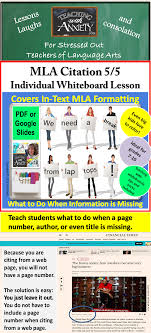 Mla Citation 5 5 Individual Whiteboard Lesson 6th Grade Writing Teaching Writing Teaching