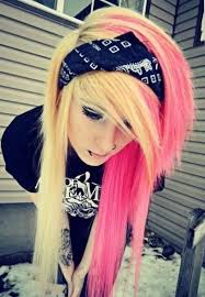 Half Blonde Half Pink Hair Scene Hair Hair Styles Emo Scene Hair