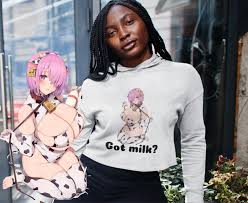 Lewd Hucow Anime Girl Printed Crop Hoodies Men Women Fashion Tops Hoodie  Streetwear Pullover 
