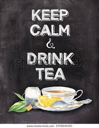 Keep Calm Drink Tea Vintage Poster Stock Illustration 1998044285