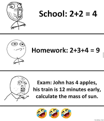 Latest trending funny jokes and memes on social media that makes you laugh. Math In School Homework And In Exam Meme Hindibate Com