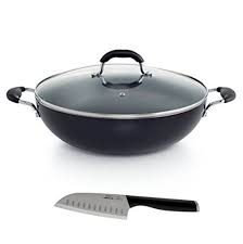 Tools Of The Trade 7 5 Quart Nonstick Covered Stir Fry Wok Pan Bundled With Select By Calphalon 5 Small Dining Area Stir Fry Wok Wok
