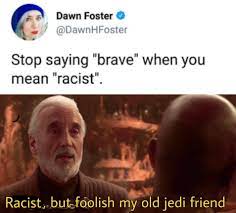 A way of describing cultural information being shared. Twice The Racist Double The Fall R Prequelmemes Prequel Memes Know Your Meme