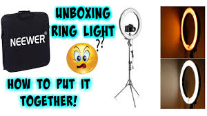 How To Put Neewer Dimmable 18 Ring Light Together Step By Step Life With Lo Youtube