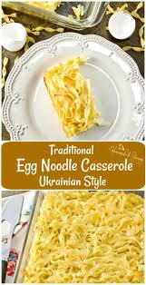 Traditional Egg Noodle Casserole Ukrainian Style Long Pin Image Egg Noodle Casserole Noodle Casserole Food