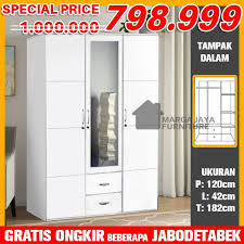 Lemari pakaian kayu 3 pintu minimalis modern meja makan sumber : Terlaris Lemari Pakaian Baju 3 Pintu Minimalis Nevada Series Termurah Shopee Indonesia