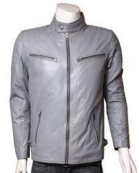 Leatherobe Home Of Trendy Leather Jackets Grey Slim Fit Biker Leather Jacket Style Leather Jacket Men Trendy Leather Jacket