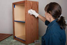 Continue stirring until the varnish is. How To Stain And Finish Wood Cabinets