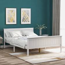 Repurposed bench made with a reclaimed twin sized headboard and footboard handpainted and distressed in a shabby chic cottage style br br in. Kids Teenagers Ivory White Solid Frame For Adults Children Famgizmo Double Bed 4ft6 Pine Wooden Bed Frame With Headboard And Footboard Beds Frames Bases Home Kitchen Cate Org