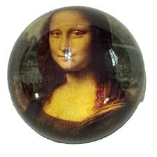 Mona Lisa Paperweight Glass Leonardo Da Vinci