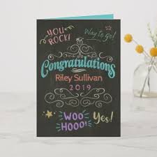 Colorful Chalk Drawing Congratulations To Graduate Card Zazzle Com Chalk Drawings Colored Chalk Card Drawing