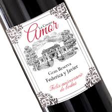 Botellas de vino personalizadas para bodas. Botella De Vino Personalizada Casona Amor