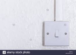 Light Switch Mounted On White Wall With Copy Space Old Square Box Stock Photo Alamy