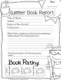 Summer Book Report Freebie There Are 5 Different Book Reports Some Are For Boys Some For Girls And Som Book Report Summer Writing Book Report Templates