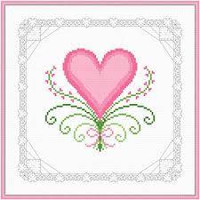 Heart shape cross stitch patterns. Hearts And Lace Cross Stitch Pattern By Susan Saltzgiver Crosstitch Com