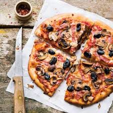 Mushroom Salami And Black Olive Pizza Williams Sonoma Taste Olive Pizza Food Homemade Pizza