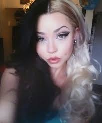 Half Black Half Blonde Dyed Hair Gonna Do This But Black On Top White On Sides And Back Split Dyed Hair Dyed Hair Blonde Dye
