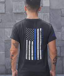 Patriotic american flag with the thin blue line for police, red line for firefighter, green for military, white for nurse, white blue for ems, yellow for dispatch & grey for corrections. Thin Blue Line Honor Protect Serve T Shirt Ims Alliance
