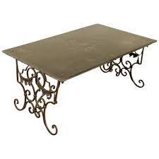 A Late 18th C Carved Slate Table On Later Wrought Iron Base Wrought Iron Table Iron Table Table