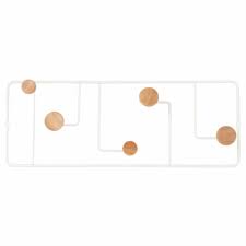 Garderobenleiste Mit 5 Haken Weisses Metall Und Heveaholz Coahuila Maisons Du Monde Porte Manteau Mural Hevea Petit Rangement