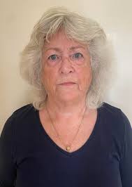 This was taken as my new passport photo with no make-up on! I'd blow dried  my hair & not taken care to do it properly!!! My hair is usually grey  (haven't used