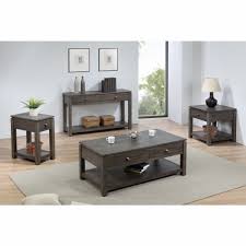 Sunset Tradingshades Of Gray Coffee Console And End Table Set With Drawers And Shelves Dlu El1602 03 04 08