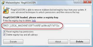 From its documentation on msdn: Delete Stubborn Registry Keys Easily With Regassasin