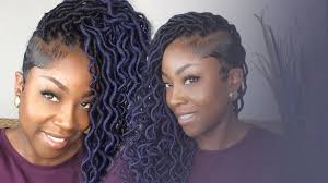 What makes crochet braids a must have hairstyle for any lady is that it's so realistic. How To Crochet Ombre Blue Wavy Faux Locs Tapered Sides Youtube