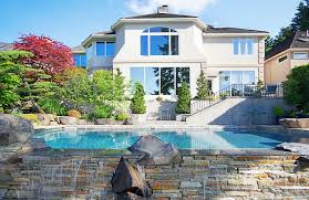 The water enters the pool directly below its exit point, thus the name curtain. Inground Swimming Pool Waterfalls Woodfield Outdoors Pools
