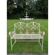 Metal Garden Bench French Style In 2020 Metal Garden Benches Garden Bench White Garden Bench