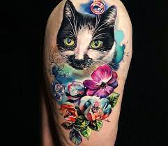 Check spelling or type a new query. Cat And Flowers Tattoo By Lena Art Post 28105